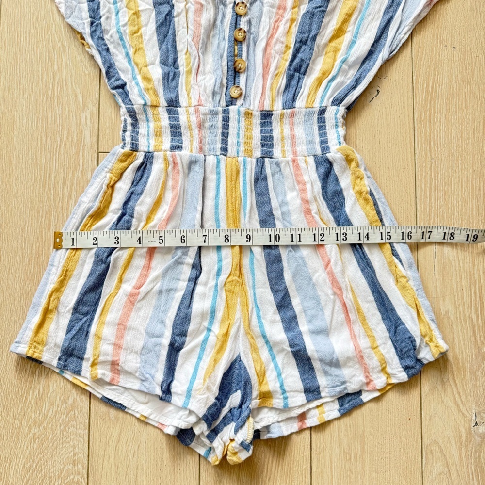 Abercrombie & Fitch Lined Stripe Romper in White Women’s Size XS - Picture 10 of 12